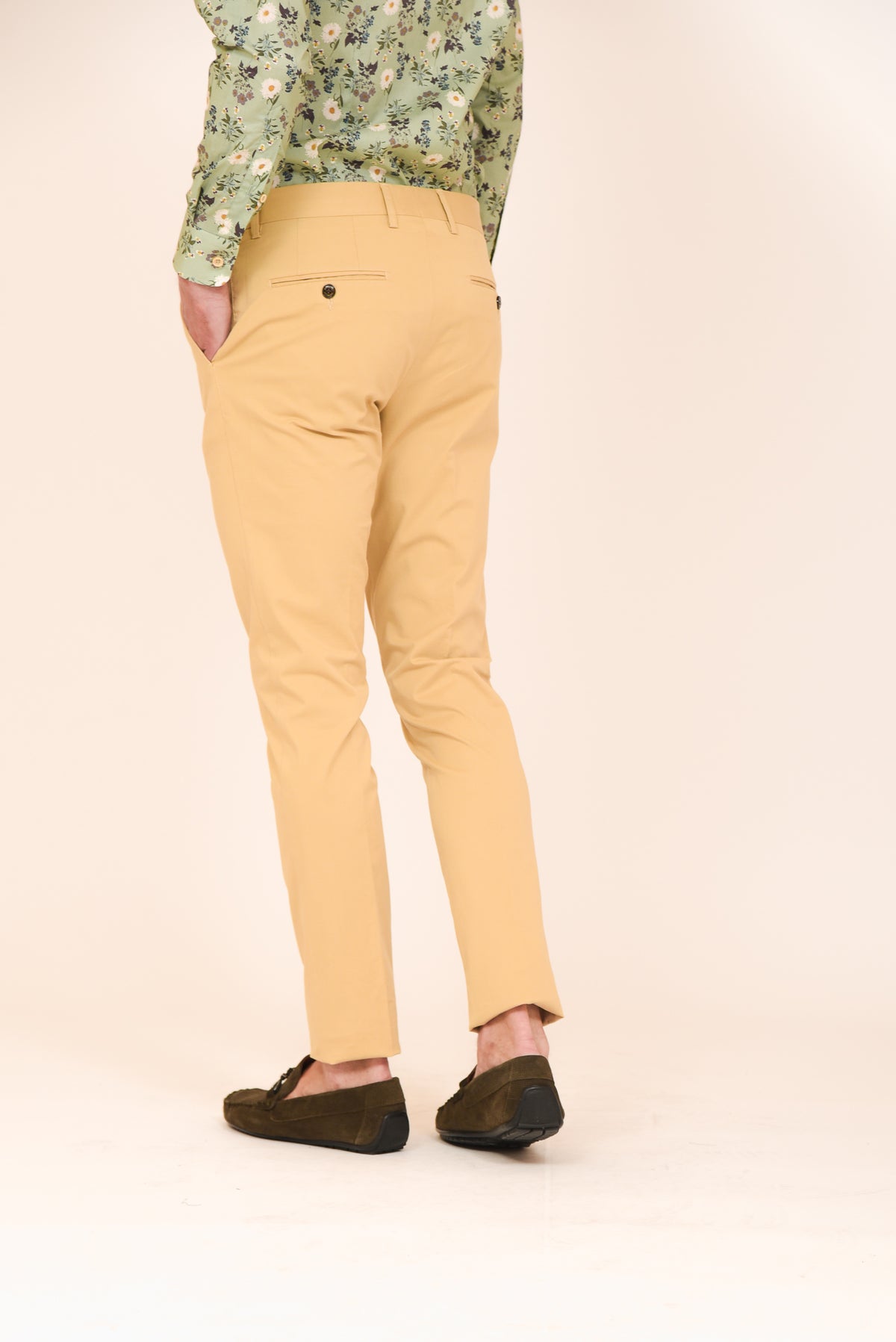 ΑΝΔΡΙΚΟ ΠΑΝΤΕΛΟΝΙ CHINOS PORTOBELLO'S ΜΠΕΖ ΚΙΤΡΙΝΗ ΑΠΟΧΡΩΣΗ SLIM FIT