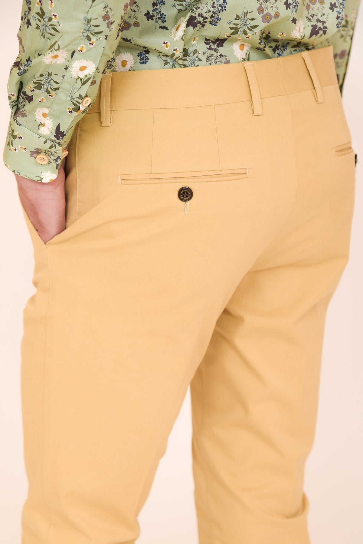 ΑΝΔΡΙΚΟ ΠΑΝΤΕΛΟΝΙ CHINOS PORTOBELLO'S ΜΠΕΖ ΚΙΤΡΙΝΗ ΑΠΟΧΡΩΣΗ SLIM FIT