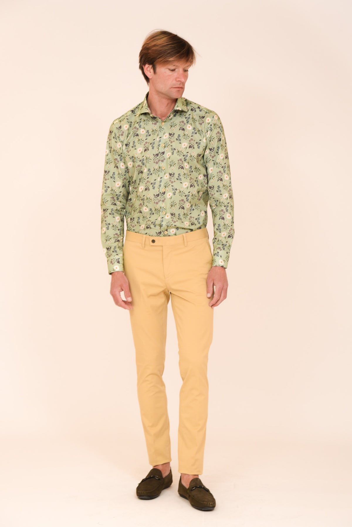ΑΝΔΡΙΚΟ ΠΑΝΤΕΛΟΝΙ CHINOS PORTOBELLO'S ΜΠΕΖ ΚΙΤΡΙΝΗ ΑΠΟΧΡΩΣΗ SLIM FIT