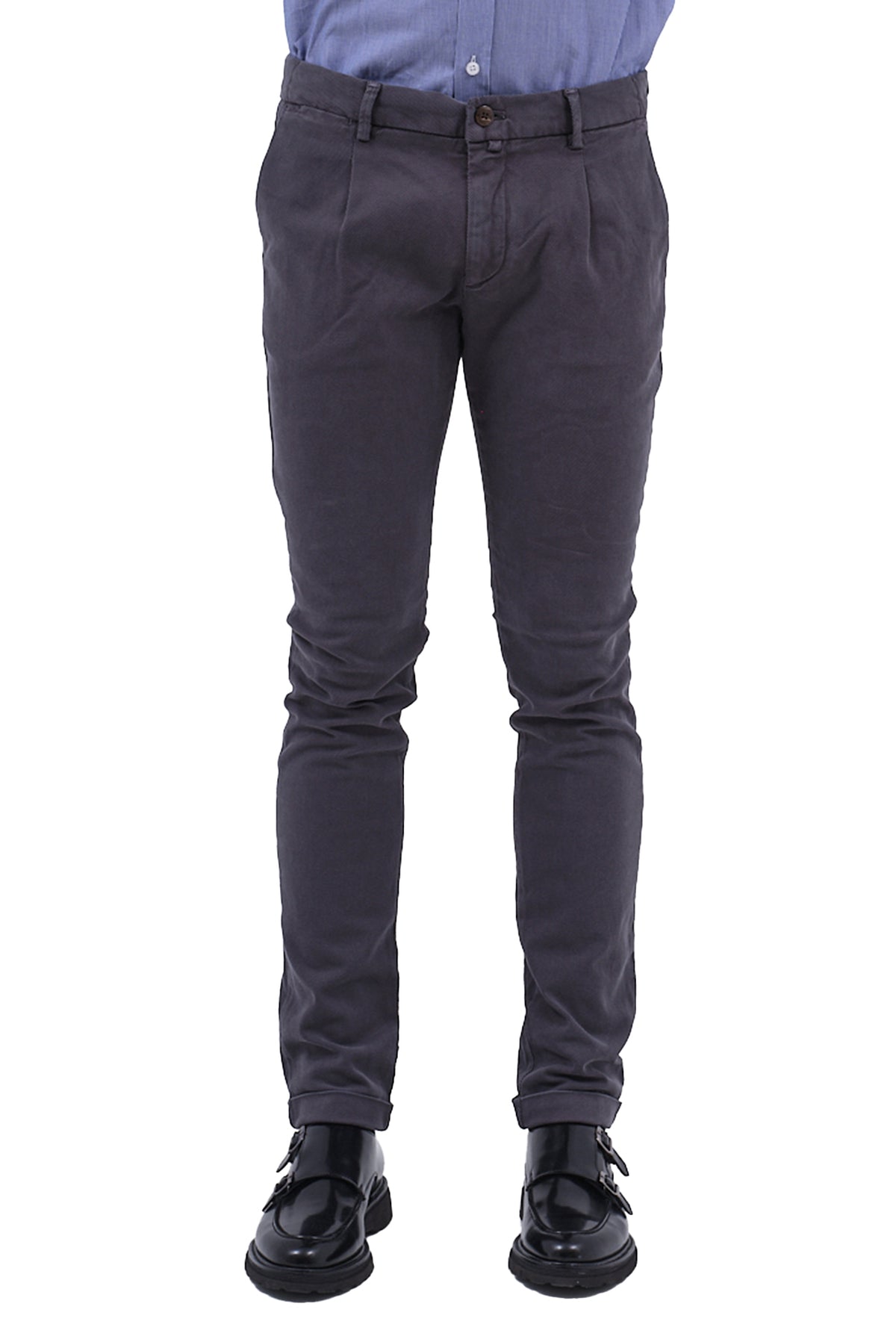 ΑΝΔΡΙΚΟ ΓΚΡΙ ΣΚΟΥΡΟ ΠΑΝΤΕΛΟΝΙ CHINOS ΜΕ ΠΙΕΤΑ PORTOBELLO'S SLIM FIT