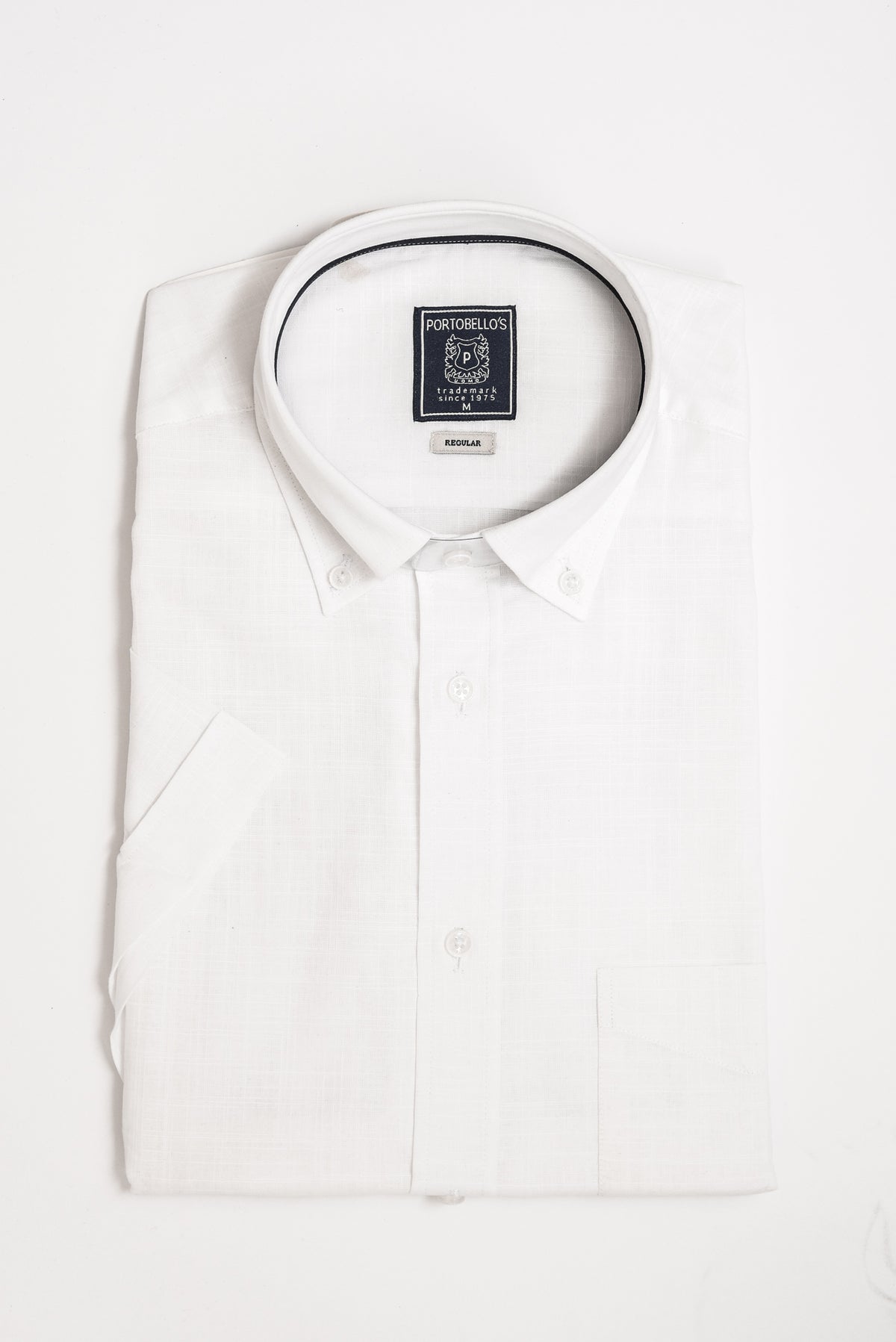 ΑΝΔΡΙΚΟ ΚΟΝΤΟΜΑΝΙΚΟ ΠΟΥΚΑΜΙΣΟ ΜΕ BUTTON DOWN ΓΙΑΚΑ PORTOBELLO'S ΛΕΥΚΟ ΜΕ ΤΣΕΠΗ ΣΤΟ ΣΤΗΘΟΣ