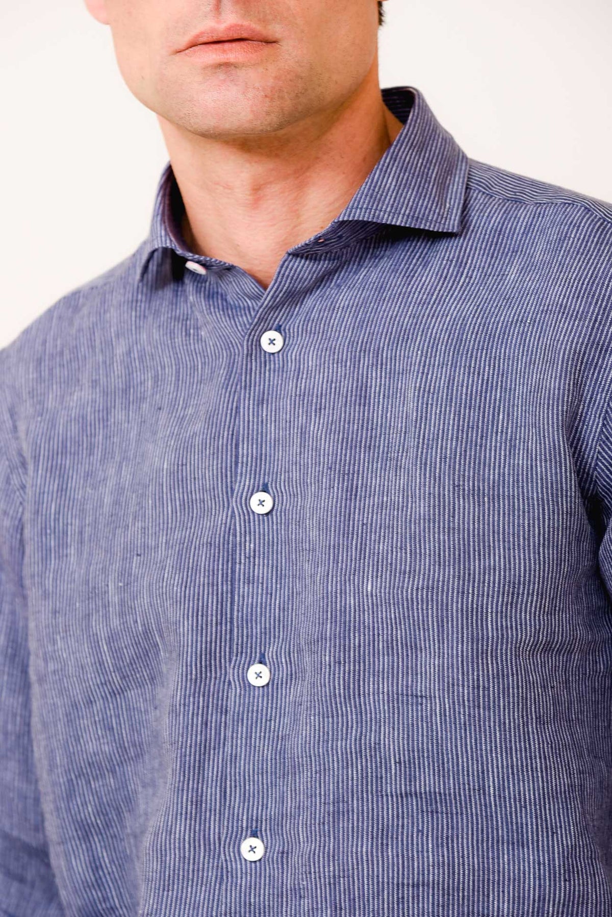 ΑΝΔΡΙΚΟ ΠΟΥΚΑΜΙΣΟ ΜΕ REX ΓΙΑΚΑ PORTOBELLO'S DENIM ΑΠΟΧΡΩΣΗ ΛΙΝΟ ΠΛΥΜΕΝΟ REGULAR FIT