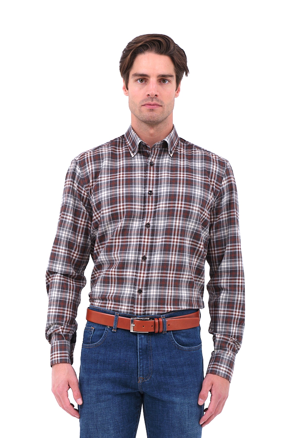 ΑΝΔΡΙΚΟ ΠΟΥΚΑΜΙΣΟ PORTOBELLO'S ΚΑΡΟ ΜΠΟΡΝΤΟ ΜΕ BUTTON DOWN ΓΙΑΚΑ