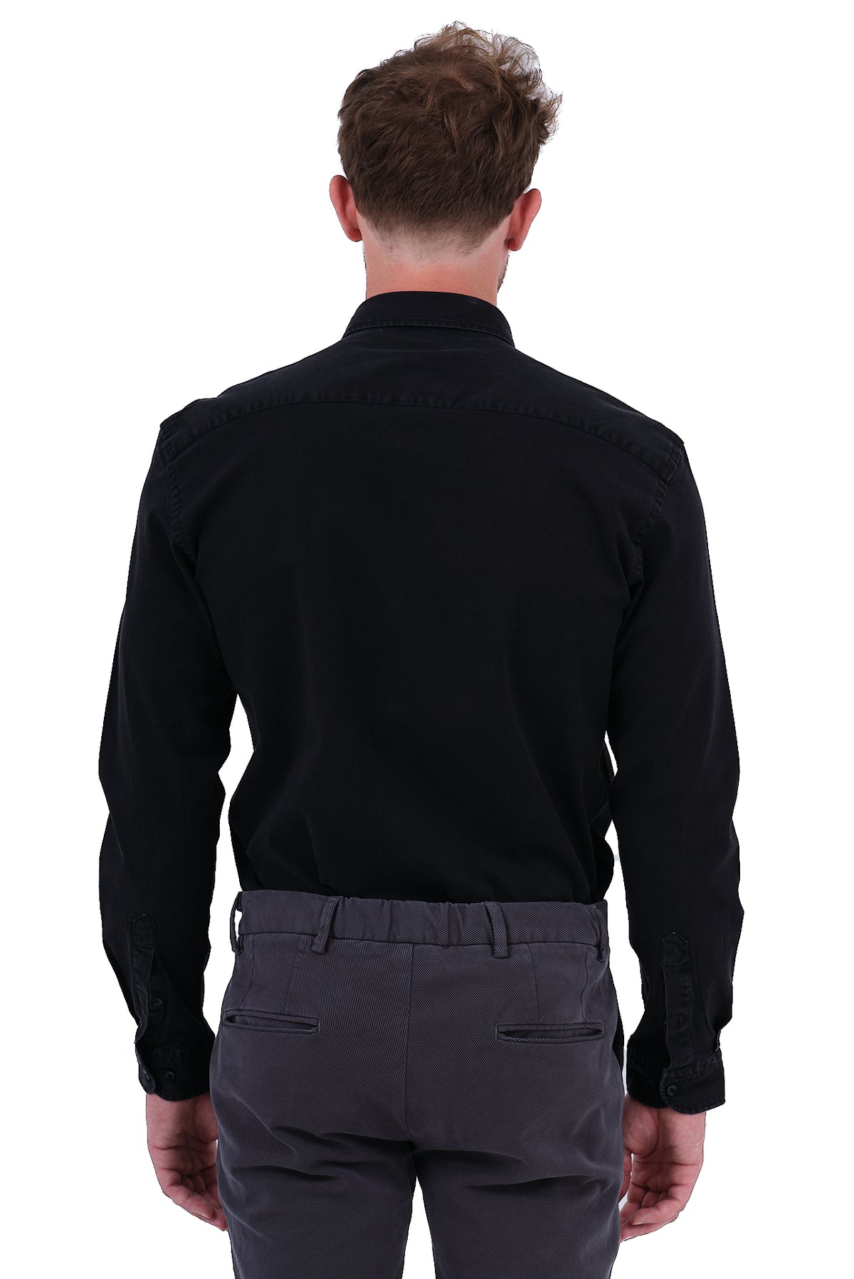 ΑΝΔΡΙΚΟ ΠΟΥΚΑΜΙΣΟ LES GENT'S ΜΑΥΡΟ ΜΕ BUTTON DOWN ΓΙΑΚΑ REGULAR FIT