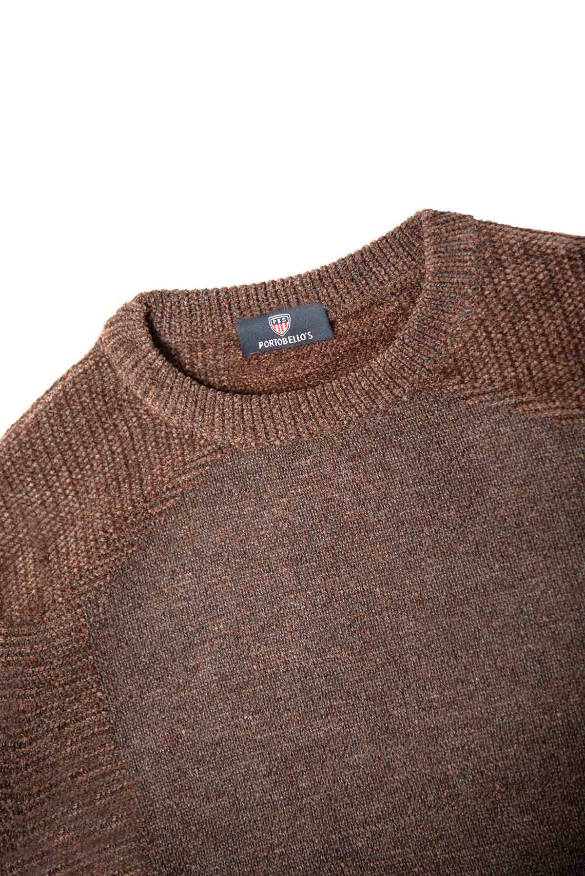 ΑΝΔΡΙΚΟ ROUND NECK ΠΟΥΛΟΒΕΡ ΚΑΦΕ PORTOBELLO'S ΜΕ ΜΙΚΡΟΣΧΕΔΙΟ