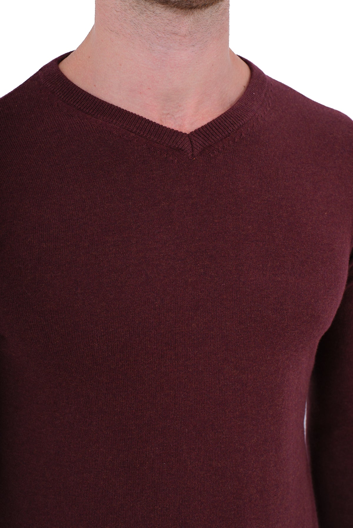 ΑΝΔΡΙΚΟ ΜΠΟΡΝΤΟ ΜΕΣΑΙΟ ΠΟΥΛΟΒΕΡ PORTOBELLO'S ΜΕ V NECK ΚΑΙ ΚΑΣΜΙΡ