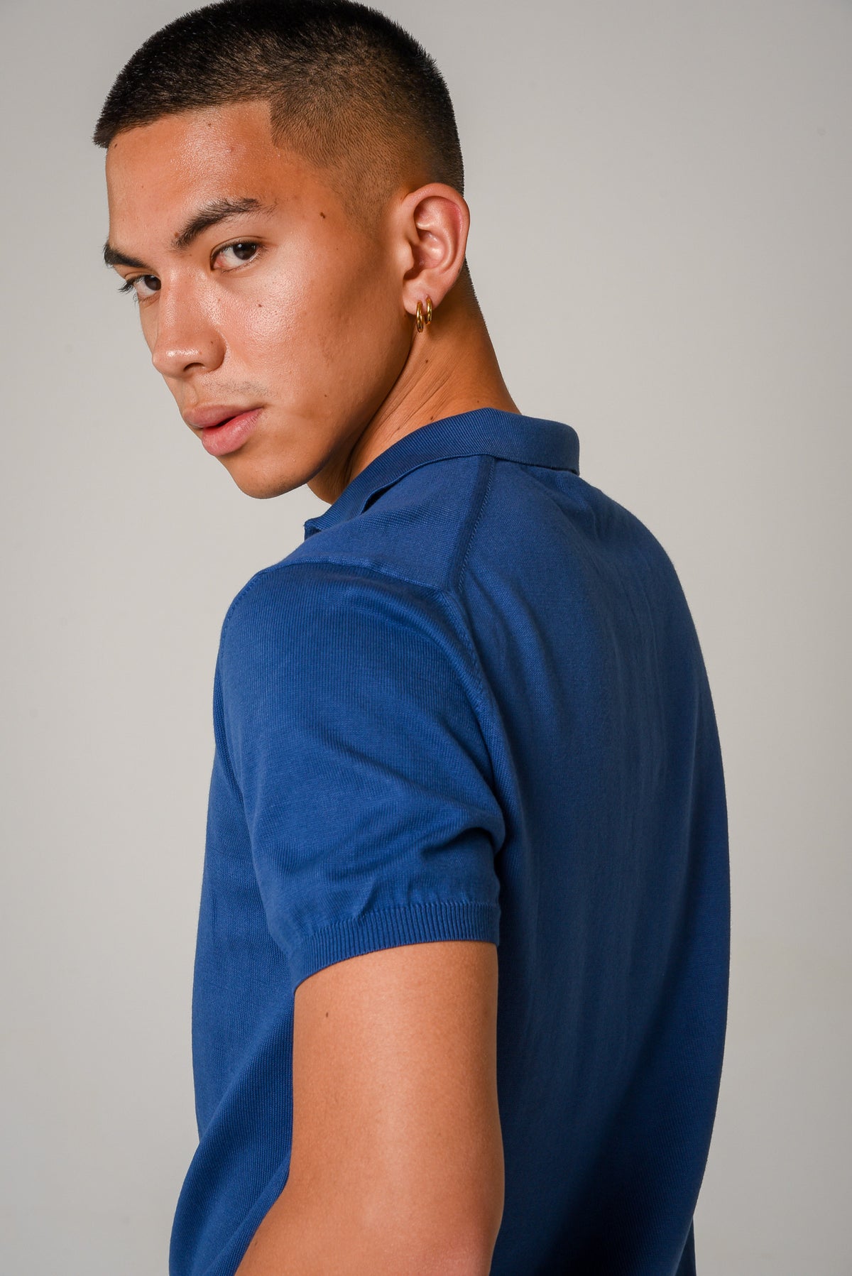 ΑΝΔΡΙΚΟ POLO ΠΛΕΚΤΟ PORTOBELLO'S ΜΠΛΕ ΜΕΣΑΙΟ ΜΟΝΟΧΡΩΜΟ REGULAR FIT