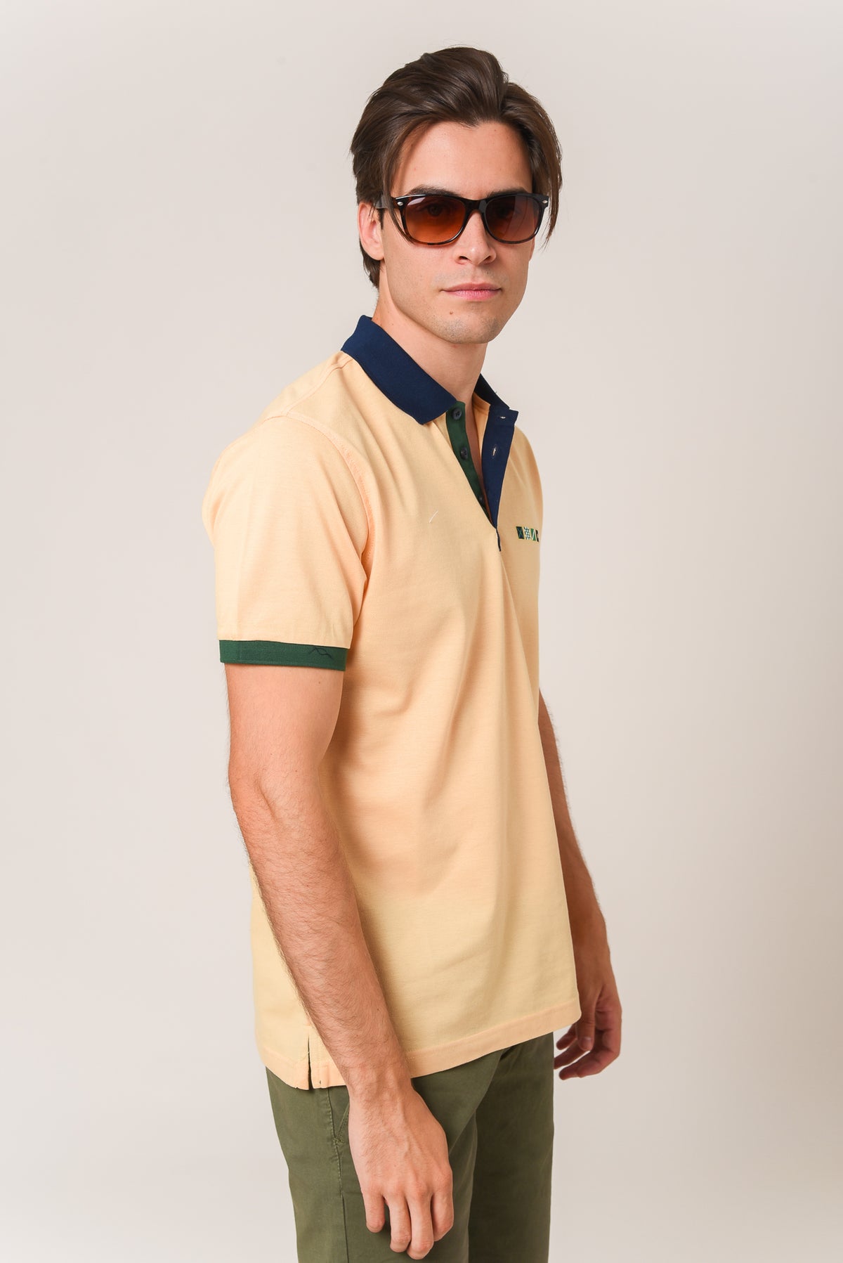 ΑΝΔΡΙΚΟ POLO PORTOBELLO'S ΚΙΤΡΙΝΟ ΜΕ ΜΠΛΕ ΚΑΙ ΠΡΑΣΙΝΕΣ ΛΕΠΤΟΜΕΡΕΙΕΣ