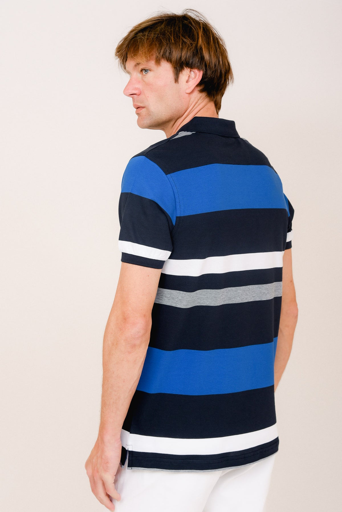 ΑΝΔΡΙΚΟ POLO PORTOBELLO'S ΜΠΛΕ ΜΕ ΘΑΛΑΣΣΙ ΛΕΥΚΕΣ ΚΑΙ ΓΚΡΙ ΡΙΓΕΣ