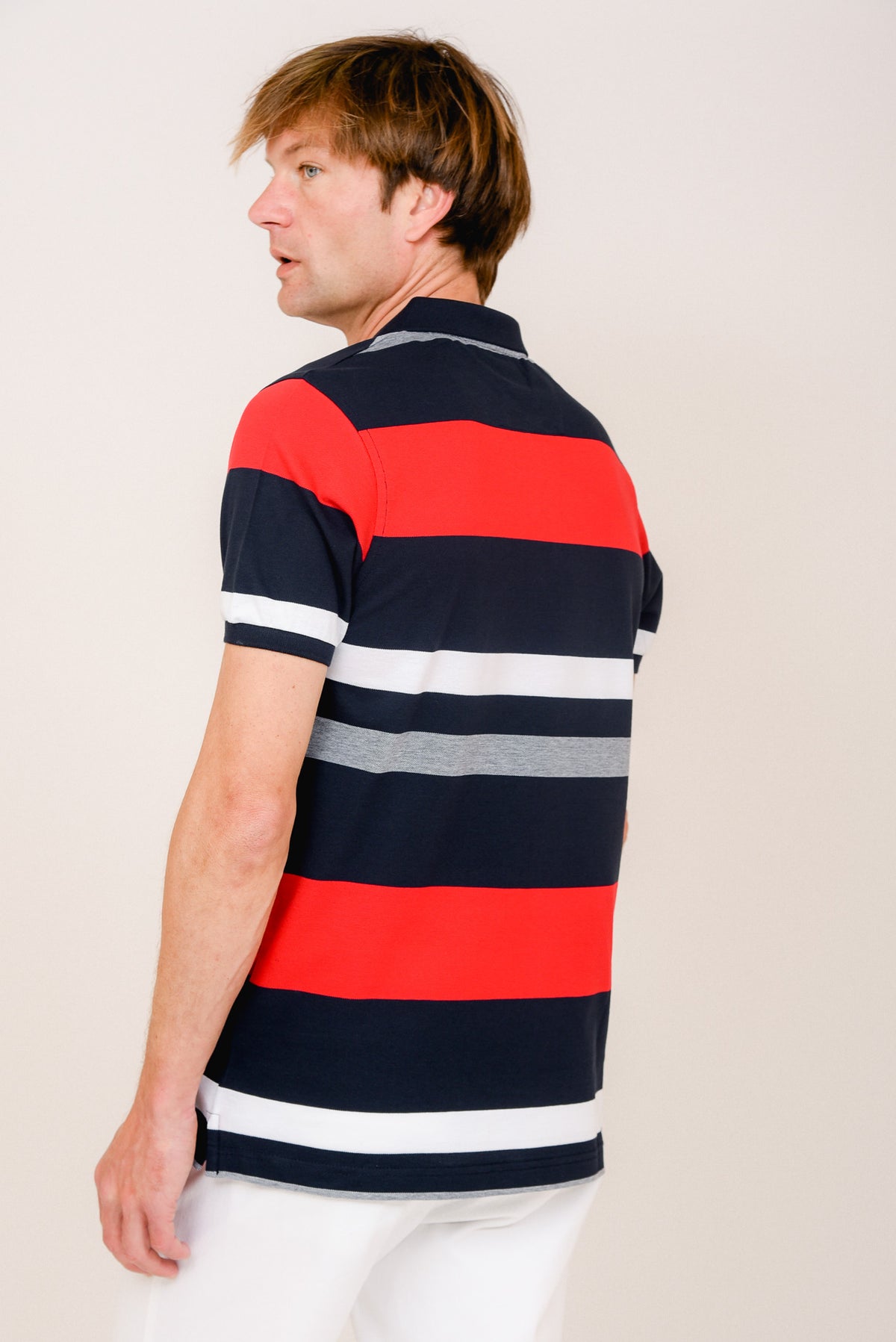ΑΝΔΡΙΚΟ POLO PORTOBELLO'S ΡΙΓΕ ΚΟΚΚΙΝΟ ΜΠΛΕ ΜΕ ΓΚΡΙ ΡΙΓΕΣ