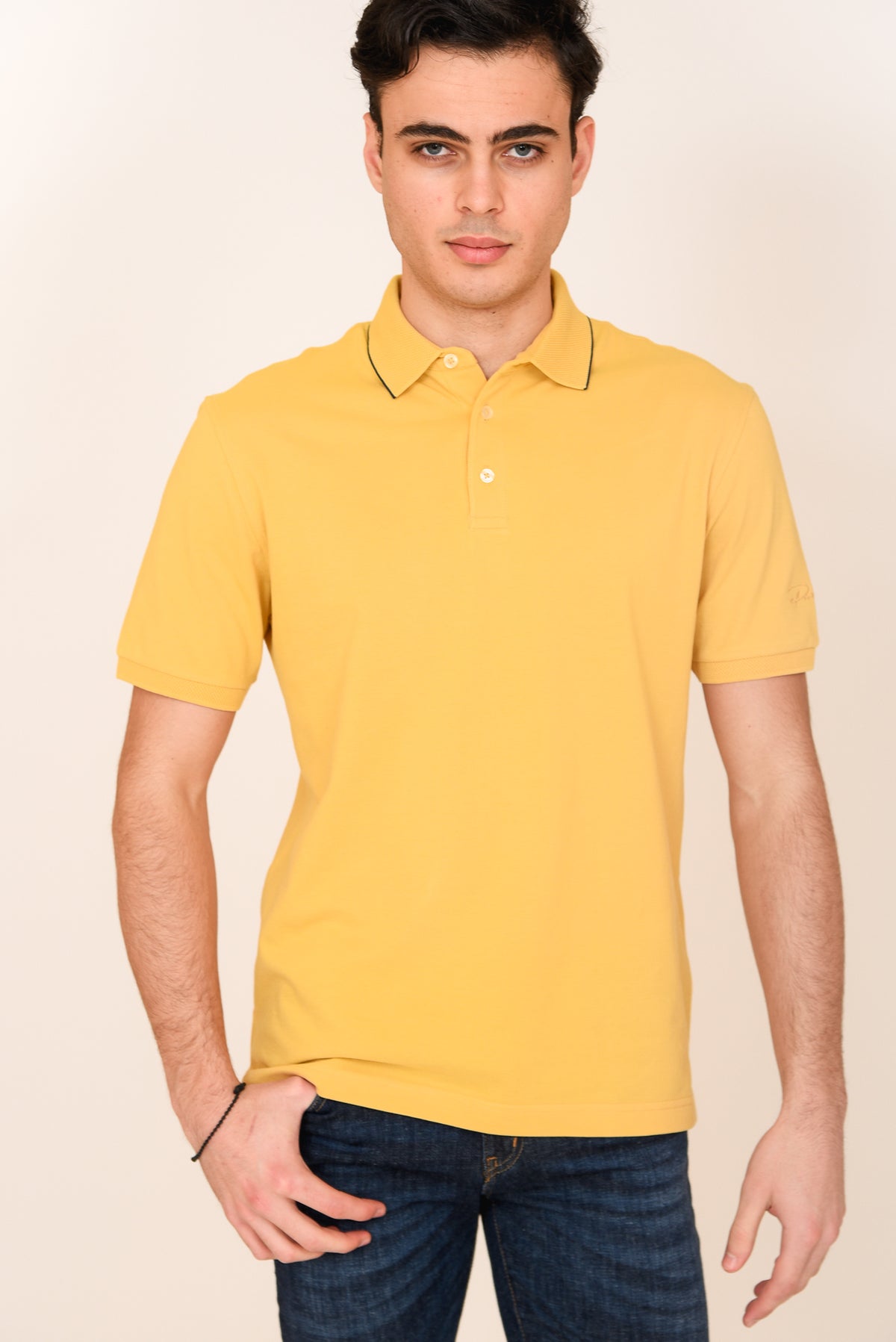 ΑΝΔΡΙΚΟ POLO PORTOBELLO'S ΚΙΤΡΙΝΟ ΜΕ ΜΑΥΡΗ ΛΕΠΤΟΜΕΡΕΙΑ ΣΤΟ ΓΙΑΚΑ