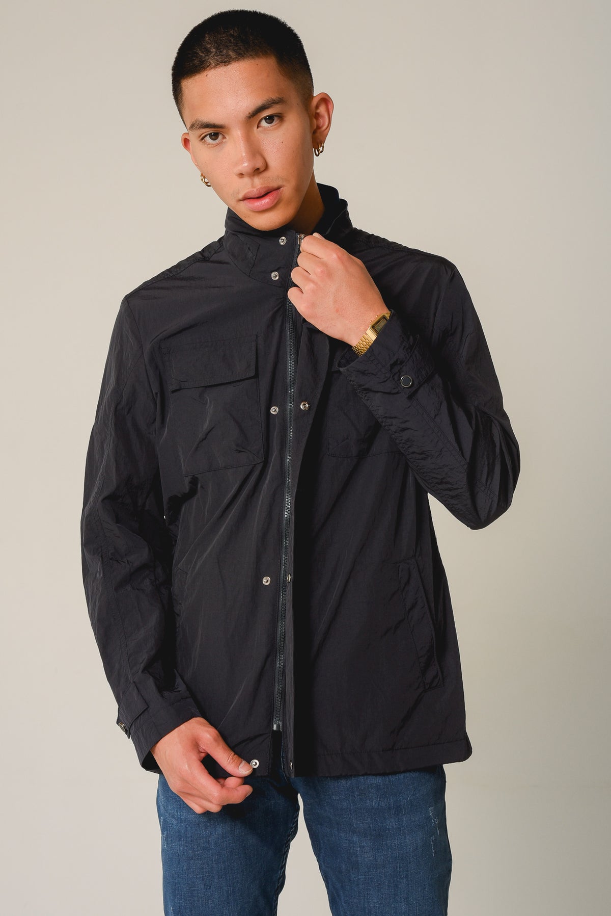 ΑΝΔΡΙΚΟ JACKET PORTOBELLO'S ΜΠΛΕ ΣΕ ΣΤΥΛ SAFARI