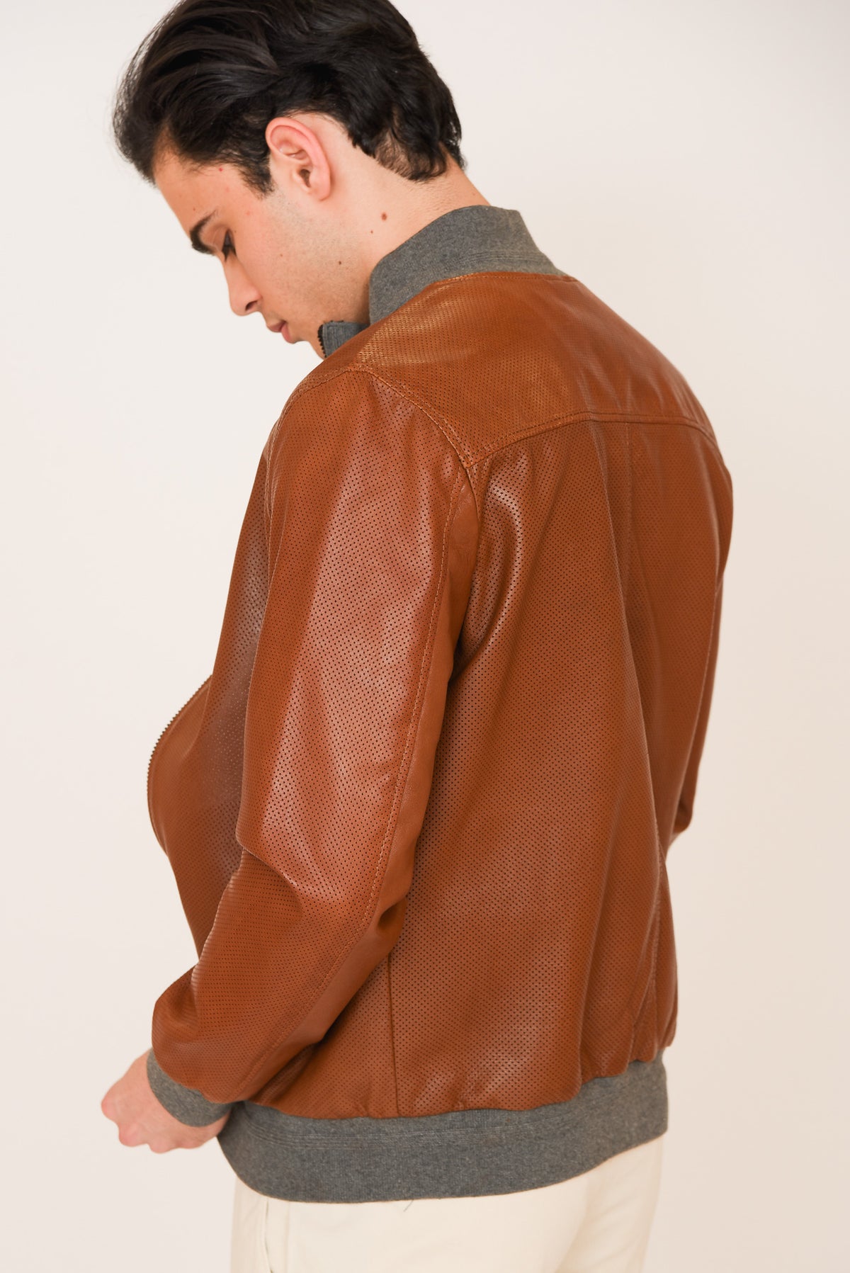 ΑΝΔΡΙΚΟ ΔΕΡΜΑΤΙΝΟ JACKET PORTOBELLO'S ΣΕ ΚΑΜΗΛΟ ΧΡΩΜΑ