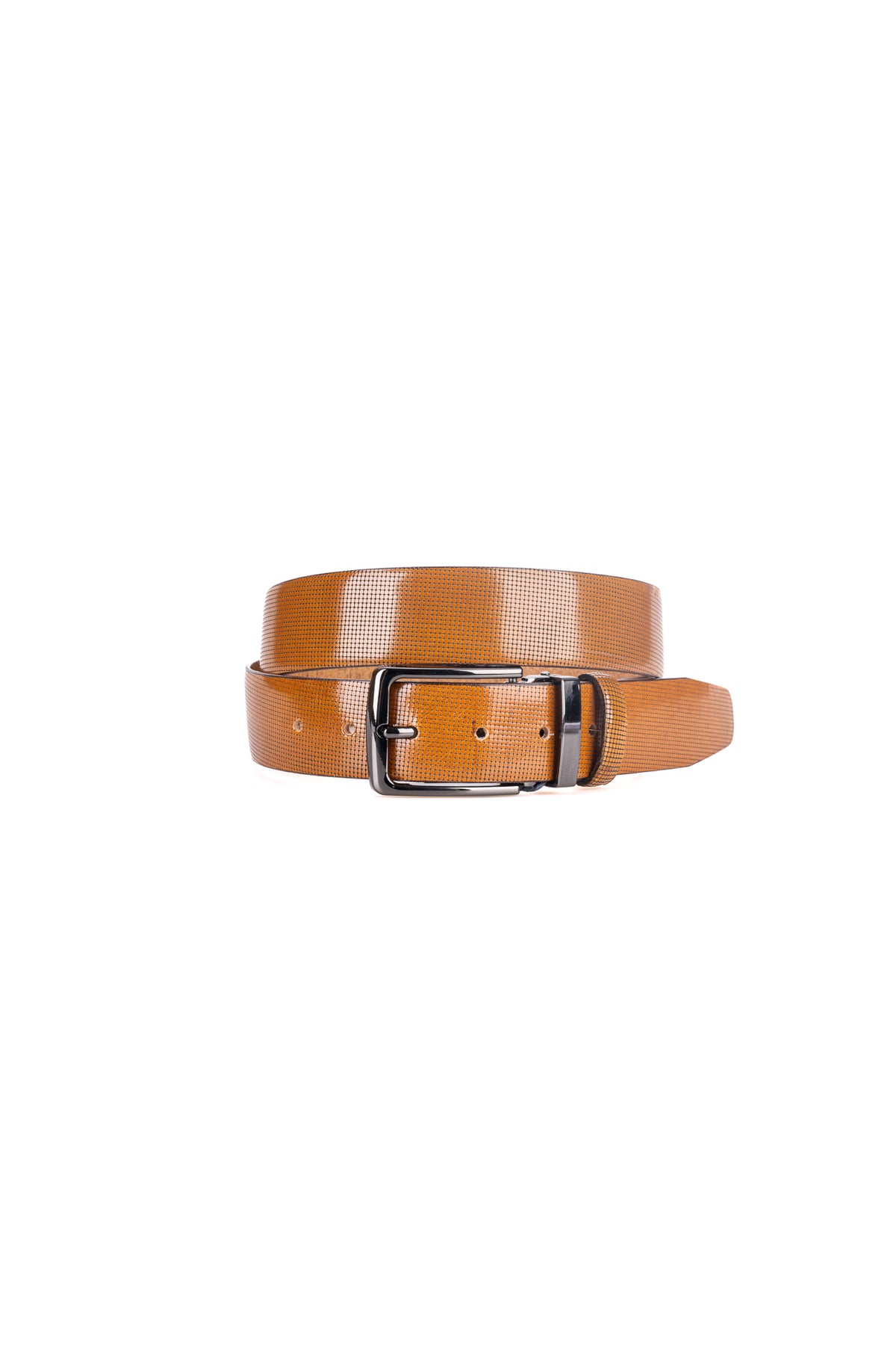 ΑΝΔΡΙΚΗ ΖΩΝΗ LEATHER PORTOBELLO'S TABAC ΓΥΑΛΙΣΤΕΡΗ ΜΕ ΑΣΗΜΙ ΑΓΚΡΑΦΑ