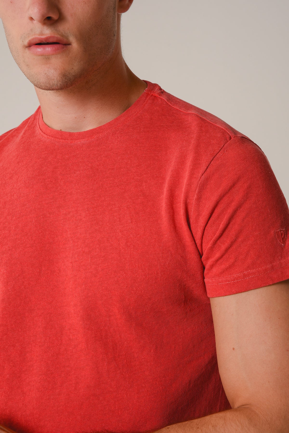 ΑΝΔΡΙΚΟ T-SHIRT PORTOBELLO'S ΚΟΚΚΙΝΟ ΜΟΝΟΧΡΩΜΟ WASHED