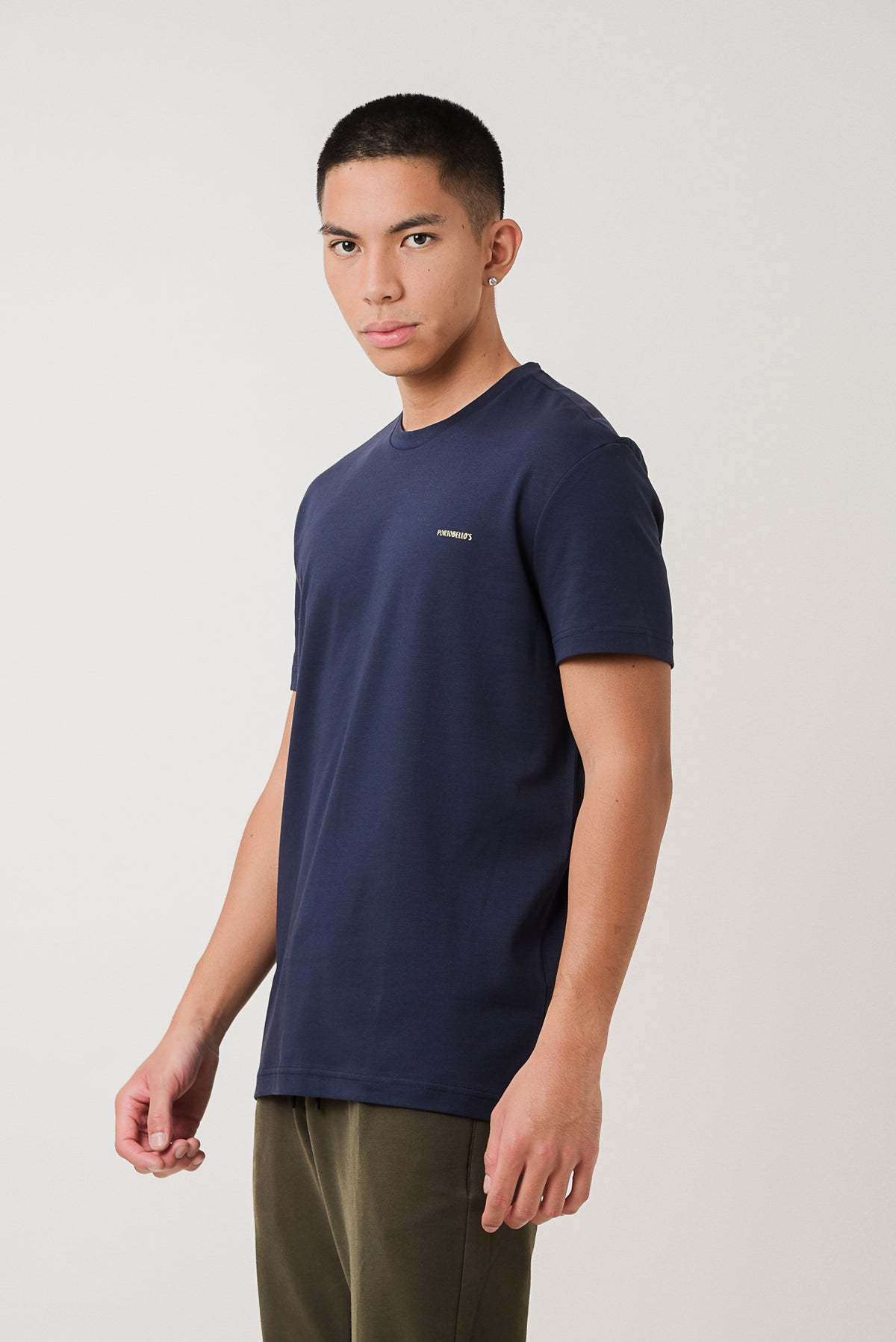 ΑΝΔΡΙΚΟ ΚΟΝΤΟΜΑΝΙΚΟ T-SHIRT ΜΠΛΕ NAVY ΜΕ ΛΟΓΟΤΥΠΟ PORTOBELLO'S