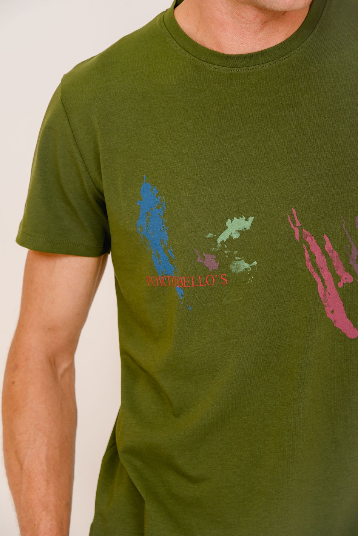 ΑΝΔΡΙΚΟ T-SHIRT PORTOBELLO'S ΛΑΔΙ ΜΕ ΣΤΑΜΠΑ ΜΕ ΧΡΩΜΑΤΑ