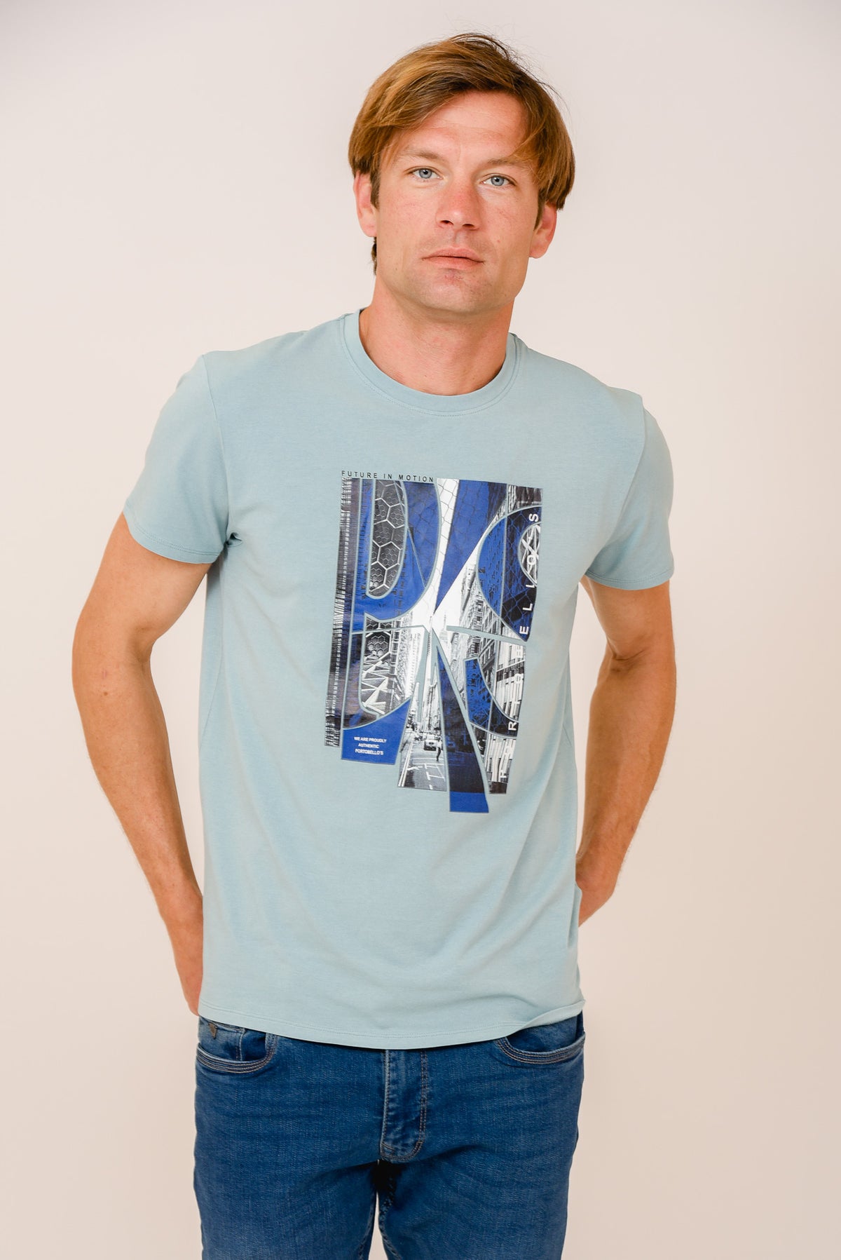 ΑΝΔΡΙΚΟ T-SHIRT PORTOBELLO'S ΜΕΝΤΑ ΜΕ ΣΤΑΜΠΑ FUTURE IN MOTION
