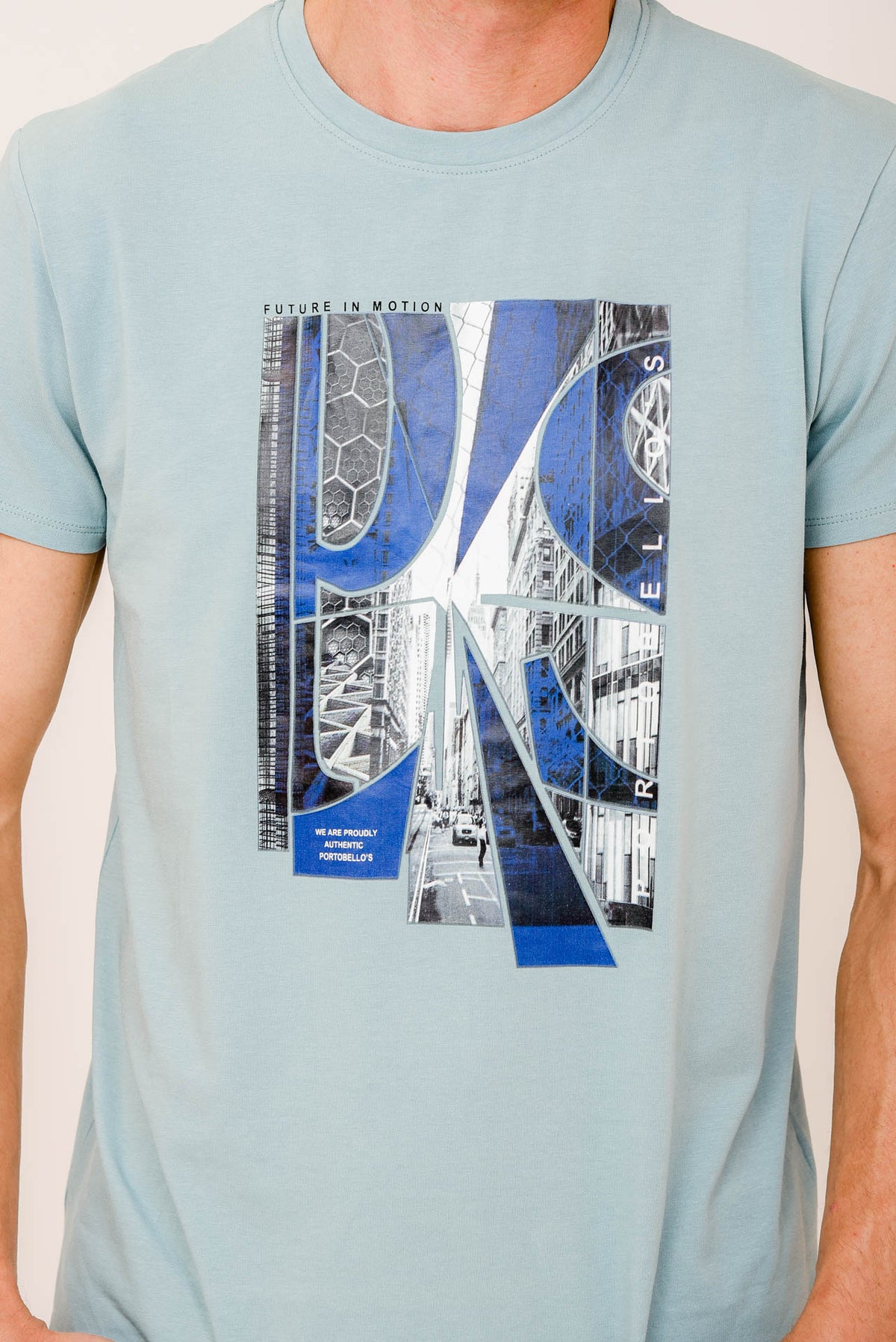 ΑΝΔΡΙΚΟ T-SHIRT PORTOBELLO'S ΜΕΝΤΑ ΜΕ ΣΤΑΜΠΑ FUTURE IN MOTION