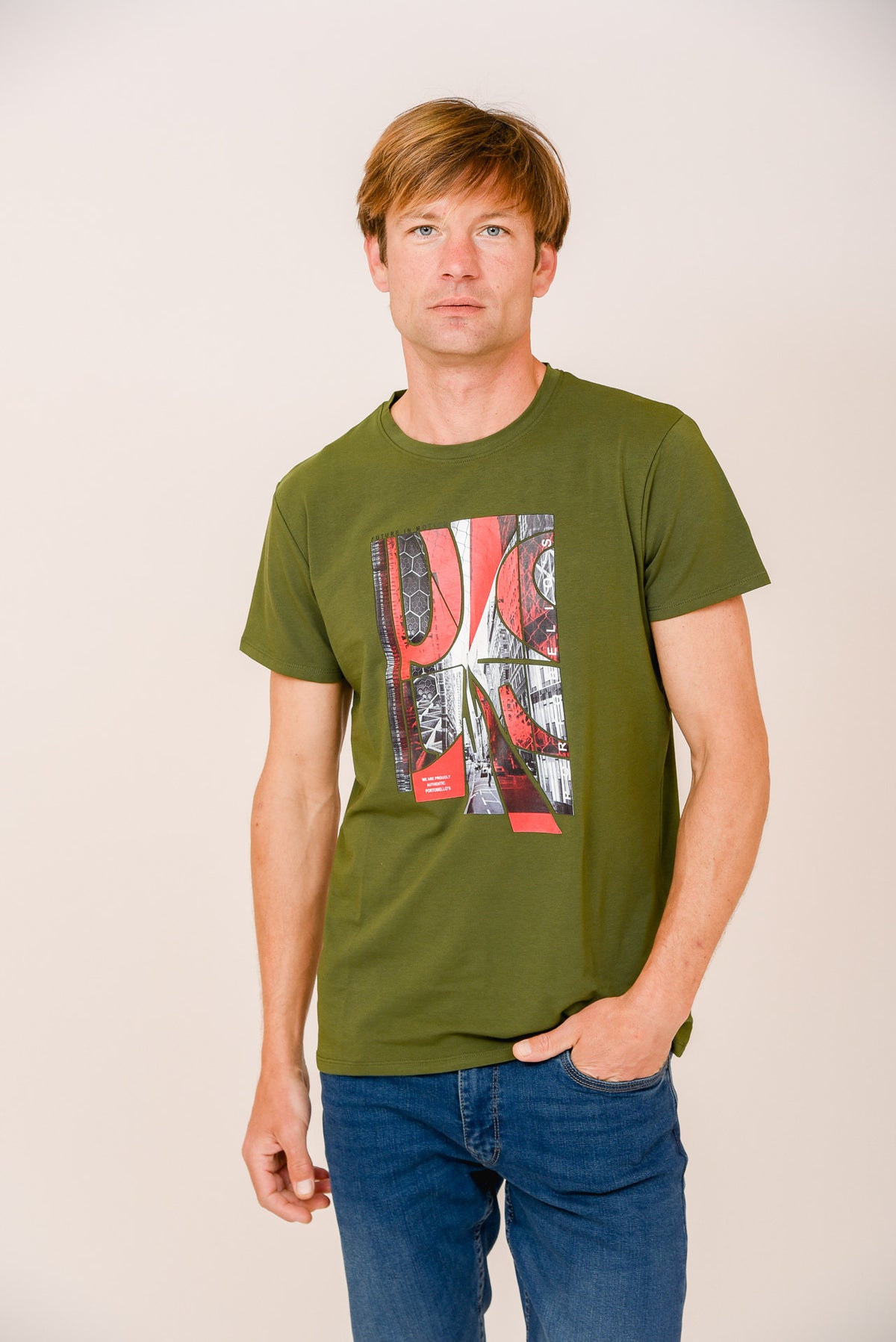 ΑΝΔΡΙΚΟ T-SHIRT PORTOBELLO'S ΛΑΔΙ ΜΕ ΣΤΑΜΠΑ FUTURE IN MOTION