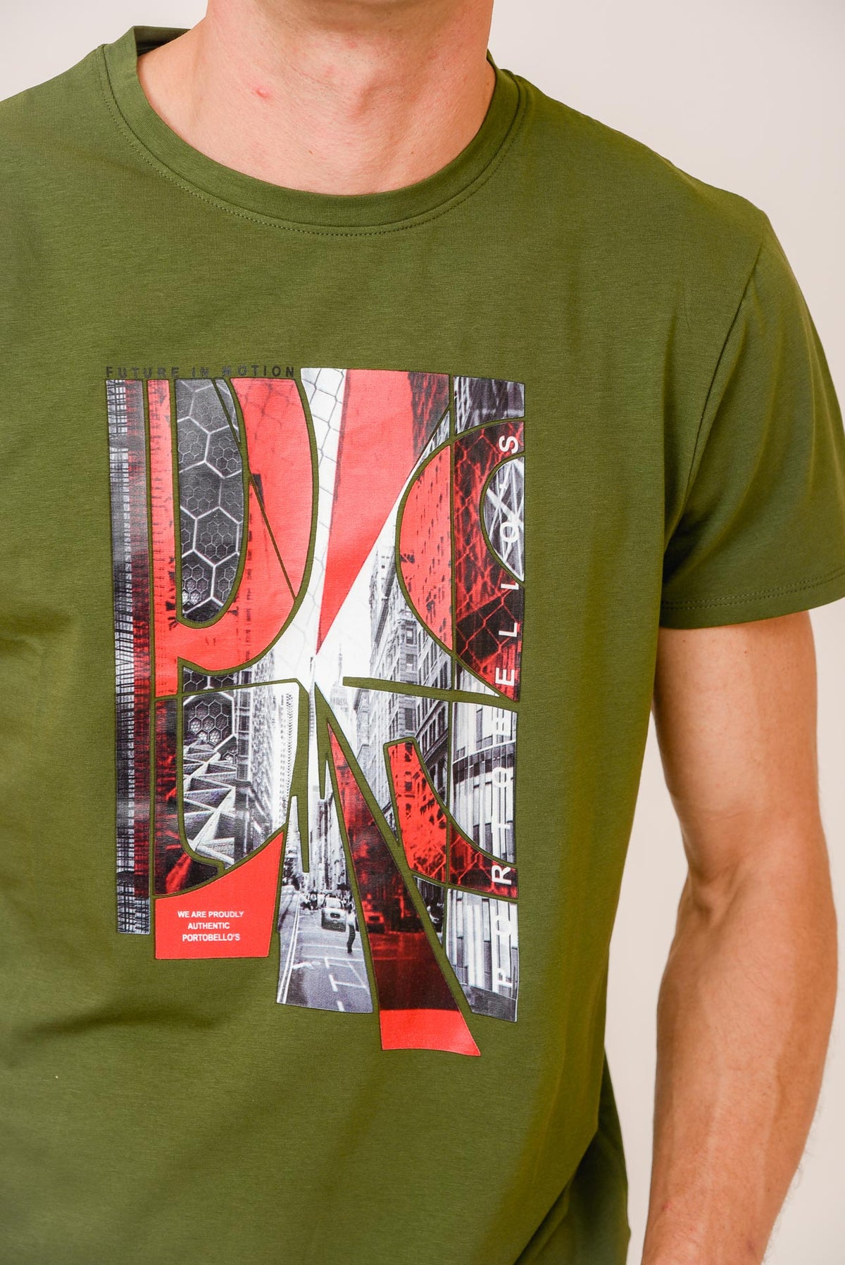 ΑΝΔΡΙΚΟ T-SHIRT PORTOBELLO'S ΛΑΔΙ ΜΕ ΣΤΑΜΠΑ FUTURE IN MOTION