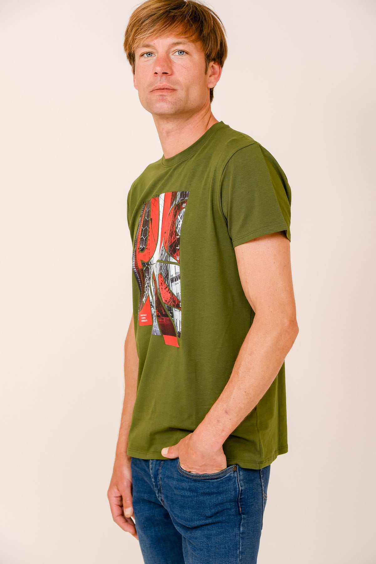 ΑΝΔΡΙΚΟ T-SHIRT PORTOBELLO'S ΛΑΔΙ ΜΕ ΣΤΑΜΠΑ FUTURE IN MOTION