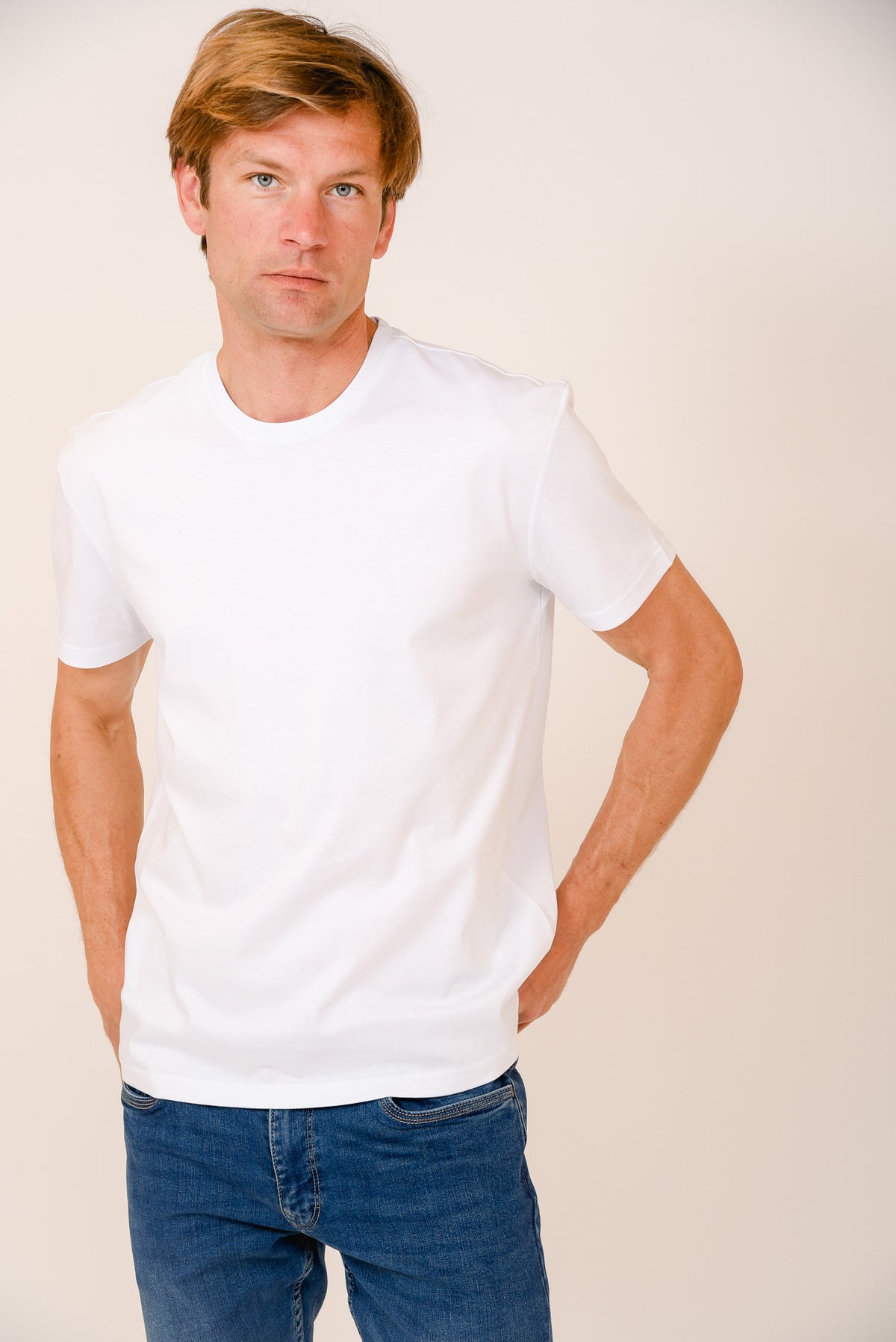 ΑΝΔΡΙΚΟ T-SHIRT PORTOBELLO'S ΛΕΥΚΟ ΜΕΡΣΕΡΙΖΕ