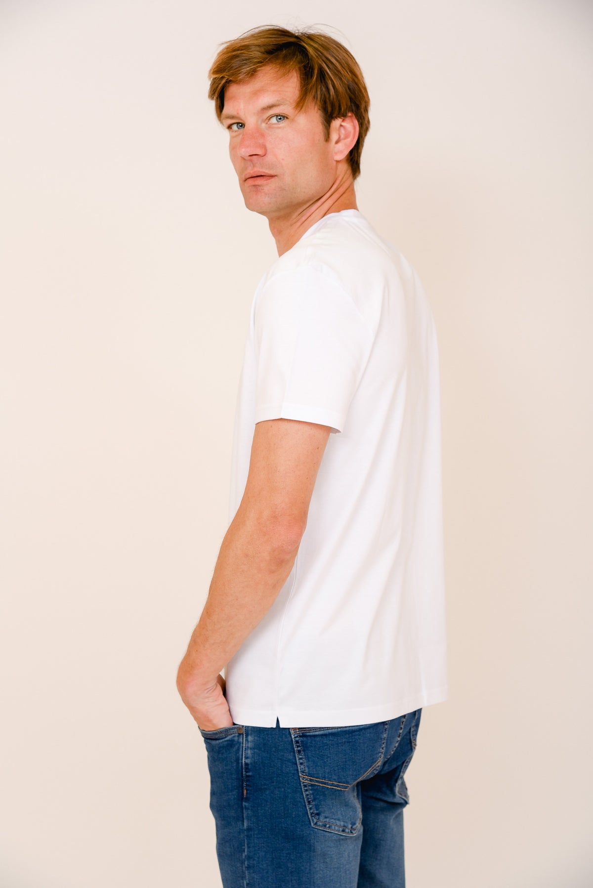 ΑΝΔΡΙΚΟ T-SHIRT PORTOBELLO'S ΛΕΥΚΟ ΜΕΡΣΕΡΙΖΕ