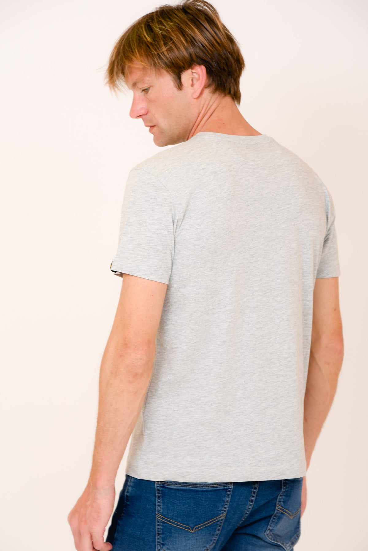 ΑΝΔΡΙΚΟ T-SHIRT PORTOBELLO'S ΓΚΡΙ ΜΕΣΑΙΟ ΜΕ ΣΤΑΜΠΑ CALIFORNIA SURF