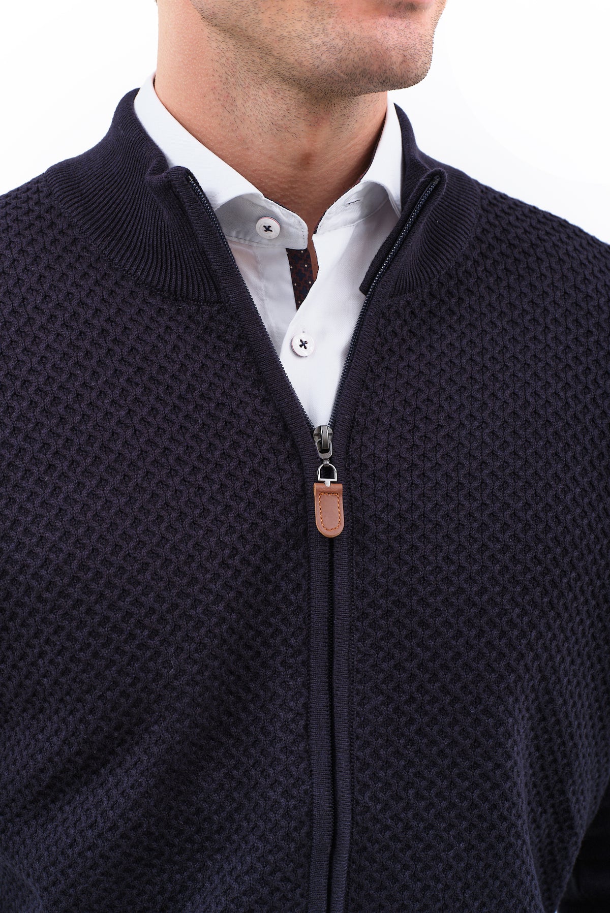 ΑΝΔΡΙΚΗ ΖΑΚΕΤΑ CARDIGAN LES GENT'S ΣΕ ΜΠΛΕ ΧΡΩΜΑ ΜΕ ΑΝΑΓΛΥΦΗ ΠΛΕΞΗ
